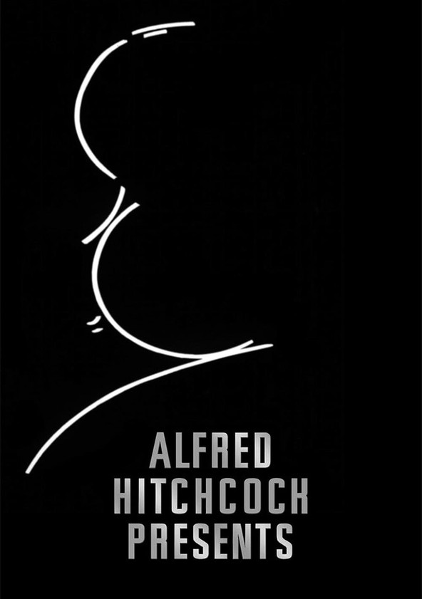 Silueta del director con título de la serie: Alfred Hitchcock Presenta