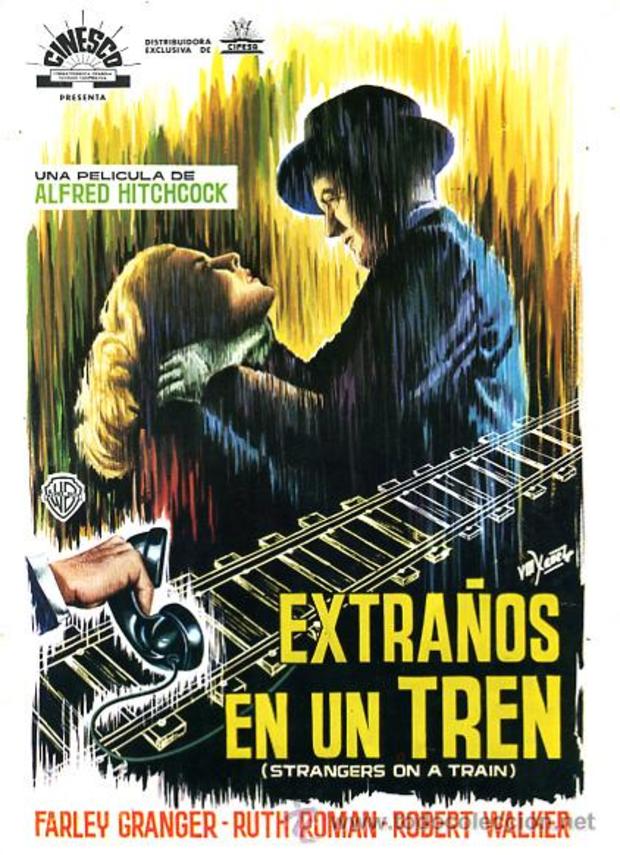 Cartel de Extraños en u  tren